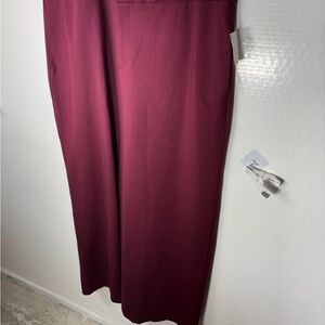 Eloquii Deep Burgundy Wide Leg Slacks 387